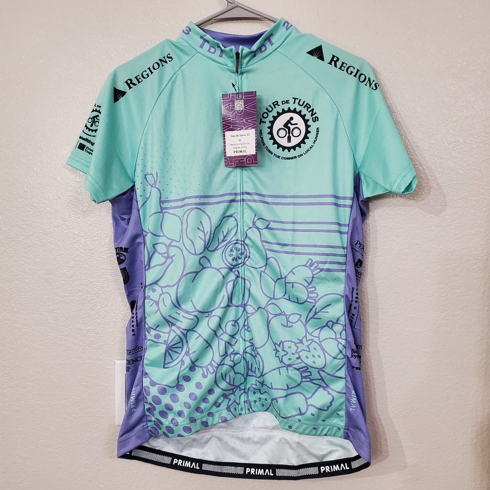 Primal Wear Tour de Turns 2023 Womens Cycling Jersey XL Mint Green Purple NWT
